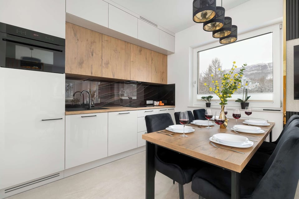 The fully equipped kitchenette includes everything you need for a home-cooked meal.