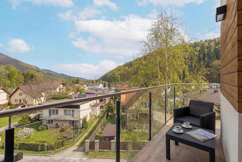 The balcony's peaceful ambiance is ideal for unwinding.