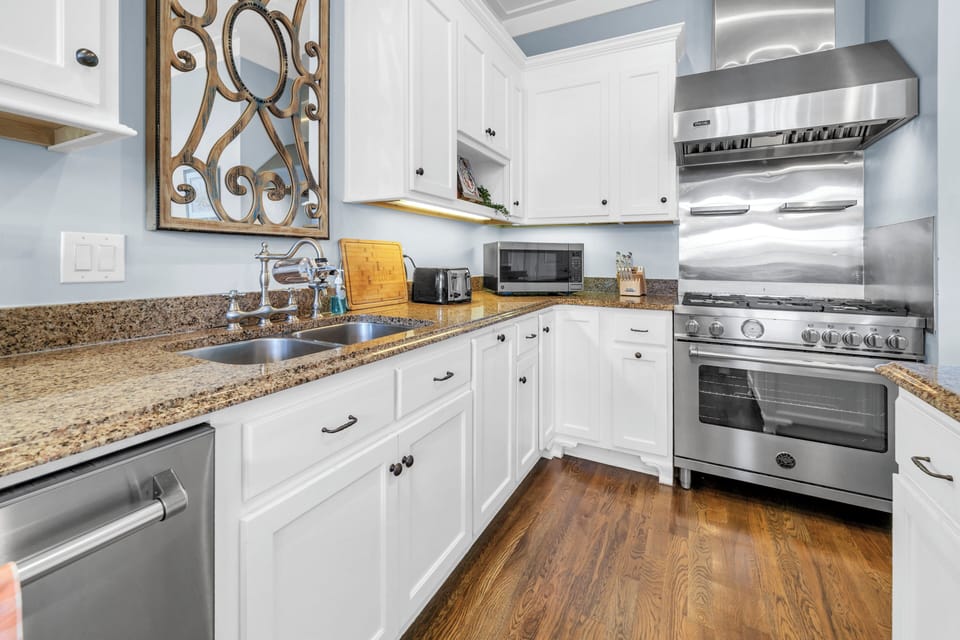 Your fully equipped gourmet kitchen awaits with granite counters, stainless appliances, and everything you need to create memorable meals during your stay.