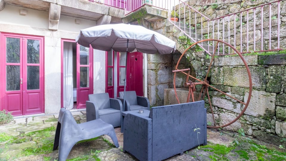Private patio with historic charm. #OutdoorLiving #HiddenGem