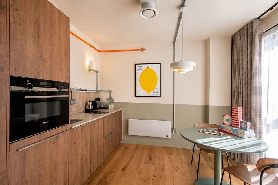 Studio | Private kitchen | Full-size fridge, microwave, oven, dishwasher