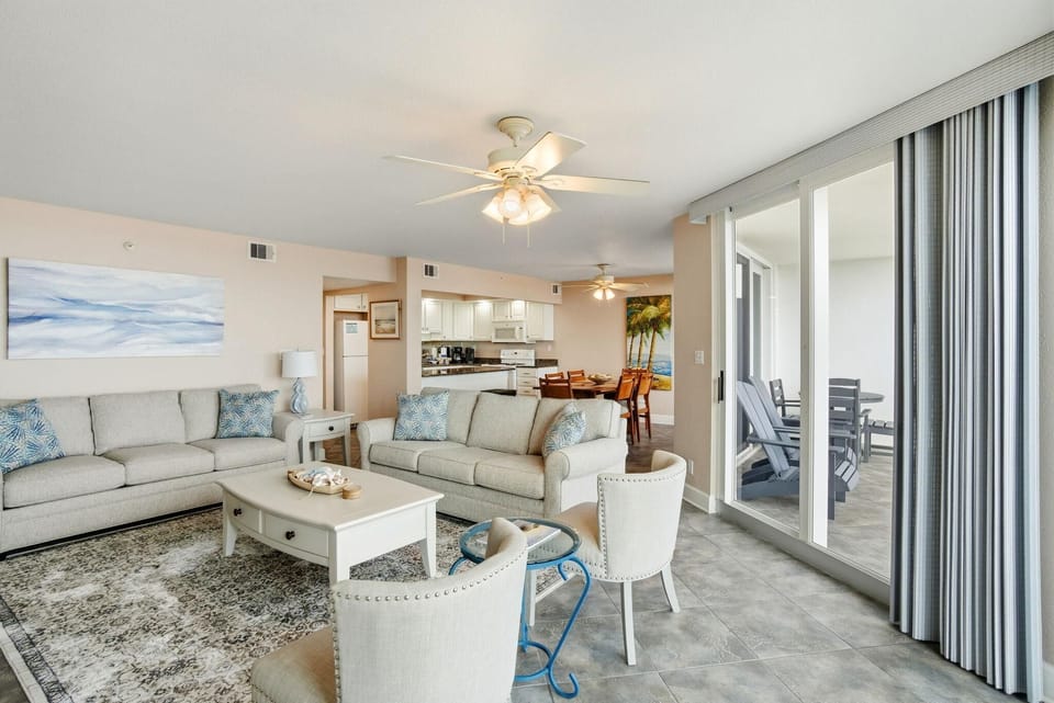 Condo, 1 King Bed with Sofa bed (SeaSpray West 303-Gulf Front) | Living area