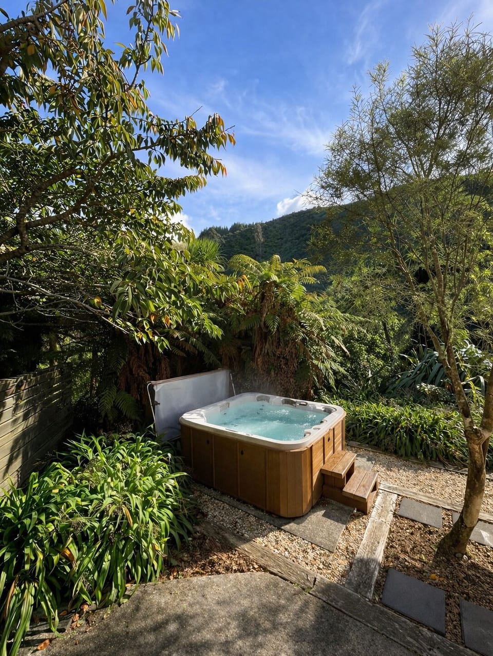 Outdoor spa tub