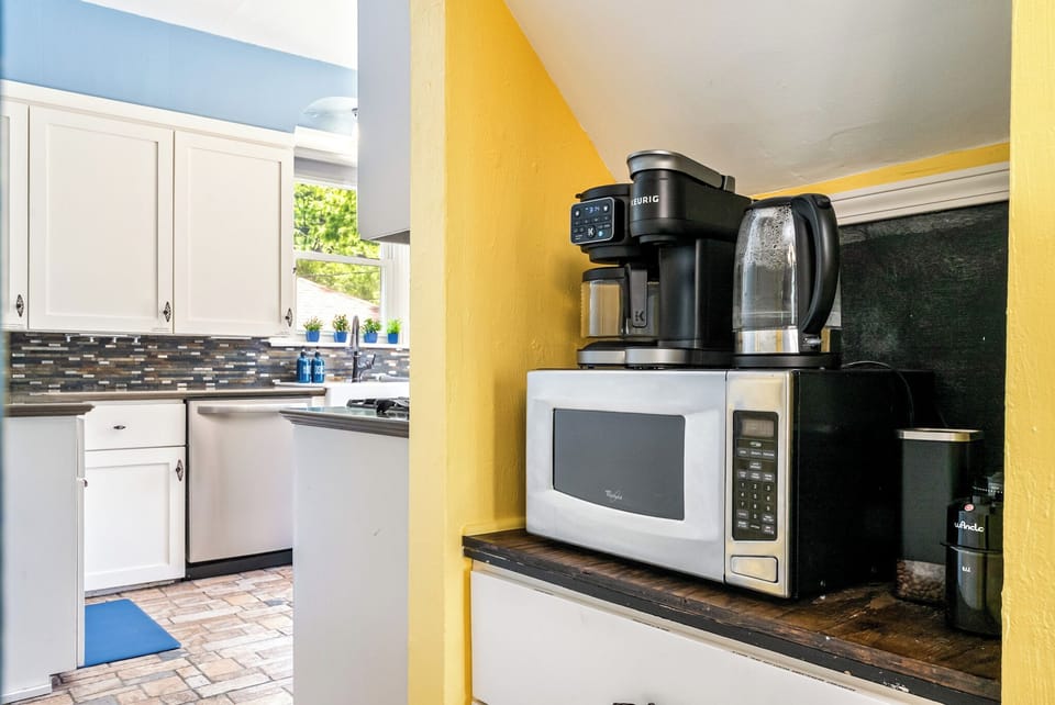 Our Coffee bars offer you a choice for making your coffee - drip, Keurig or pour-over. We get your stay started with a starter pack of coffee beans, K-cups, teas, sweeteners and creamer.