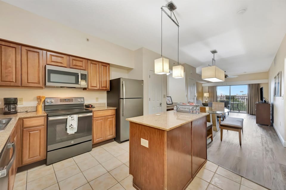 Bright open kitchen made for family vacations