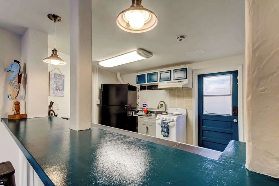 Spacious kitchen island for meals and prep