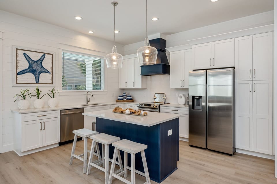 Mariner features a beautiful quartz island for grab-and-go meals