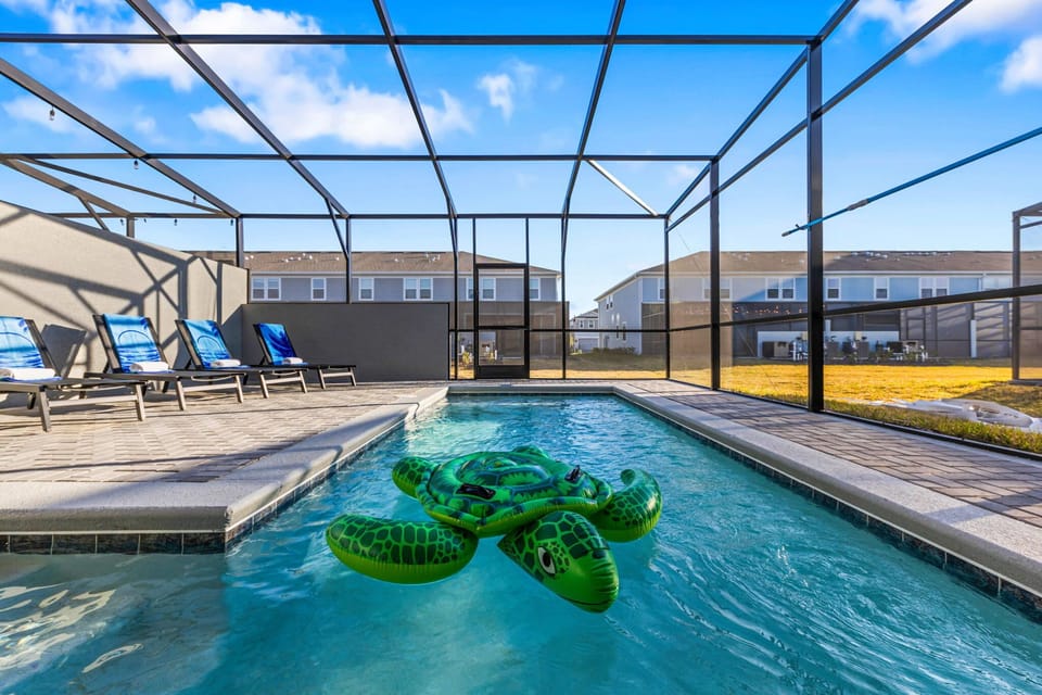 Make a splash in the crystal-clear private pool, float with the friendly turtle, and bask on poolside loungers-all inside a breezy screened enclosure!