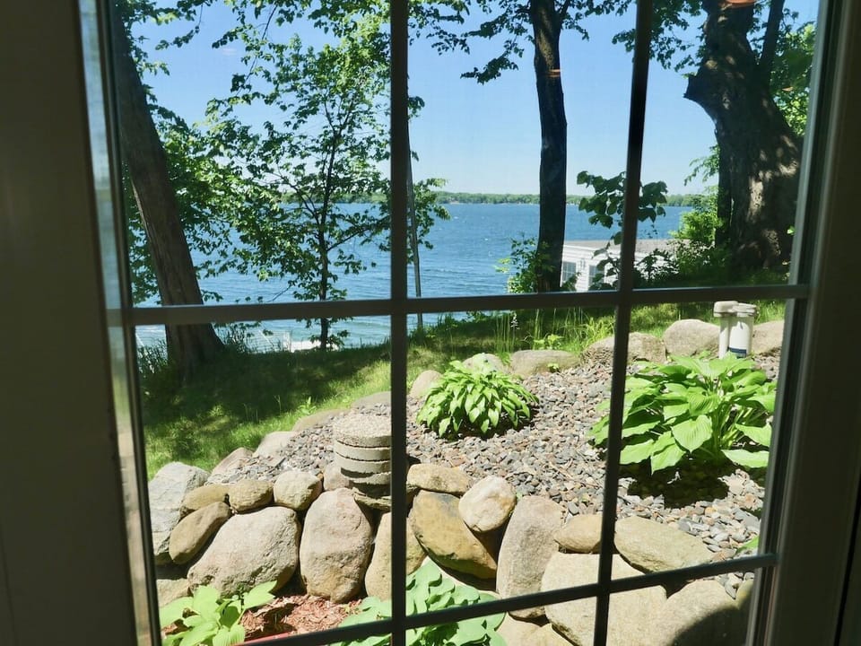 View outside from lower level living room 