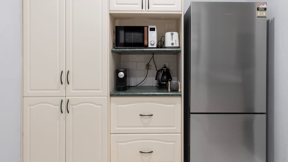 Modern kitchen with appliances and storage
