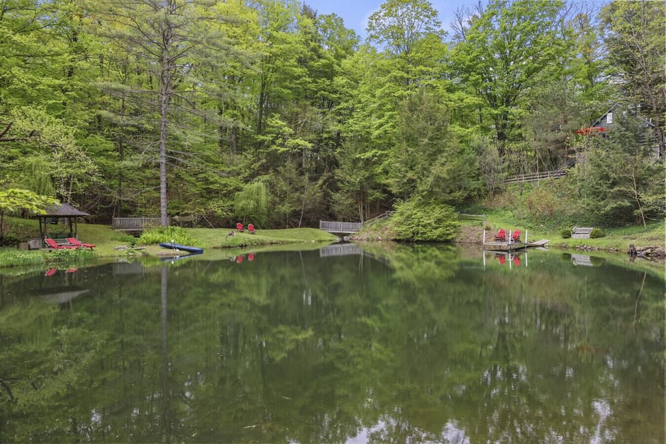 Tranquil waters and wooded surroundings create a true nature escape.