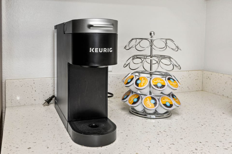 Fully Equipped Kitchen with Stainless Steel Appliances, Keurig Coffee Maker