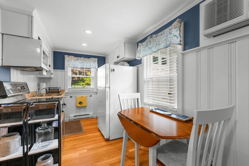 View of the kitchen  and  dining area