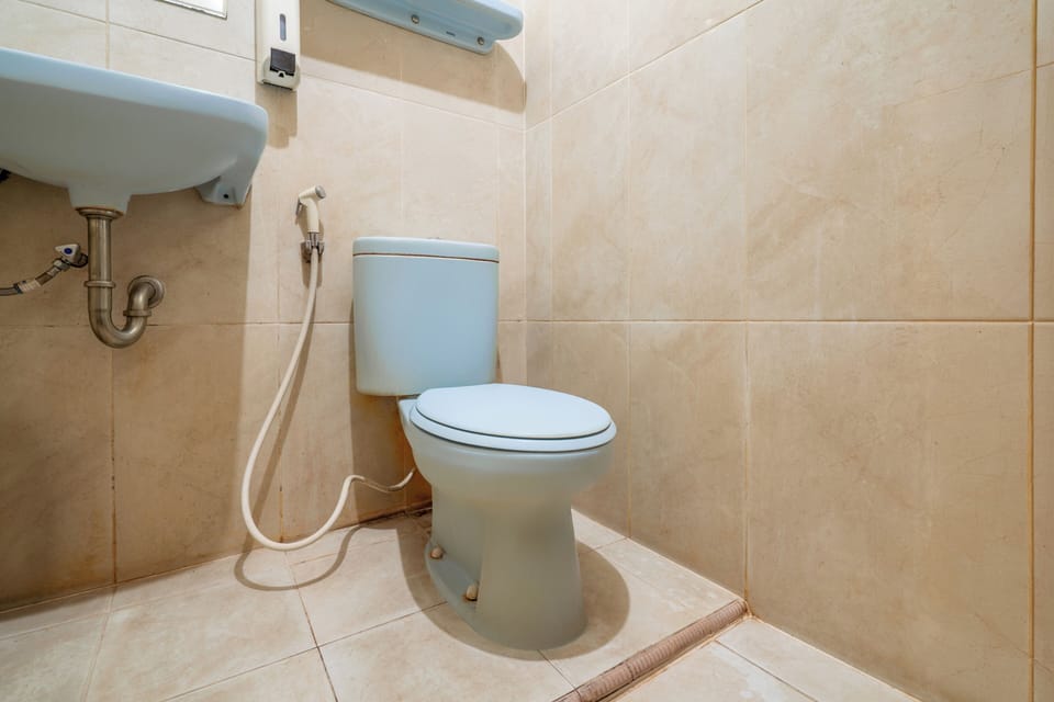 Shower, free toiletries, towels, toilet paper