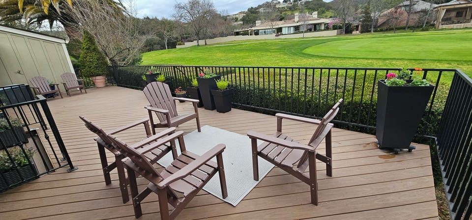 Back deck overlooking the golf course.