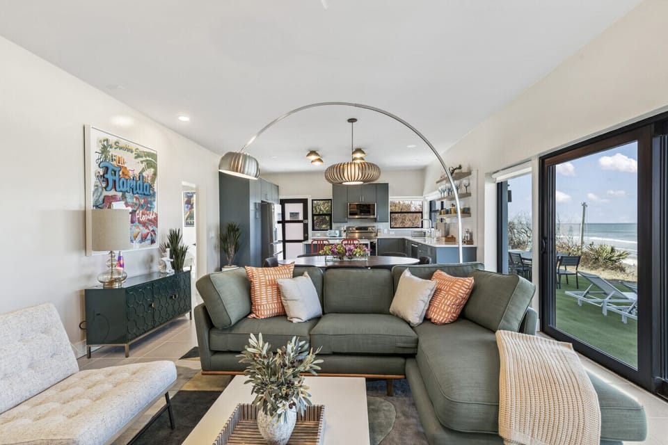 Daytona Beach Vacation Rental Oceanfront Airbnb VRBO Pet Friendly Private Access Game Room Rooftop Patio