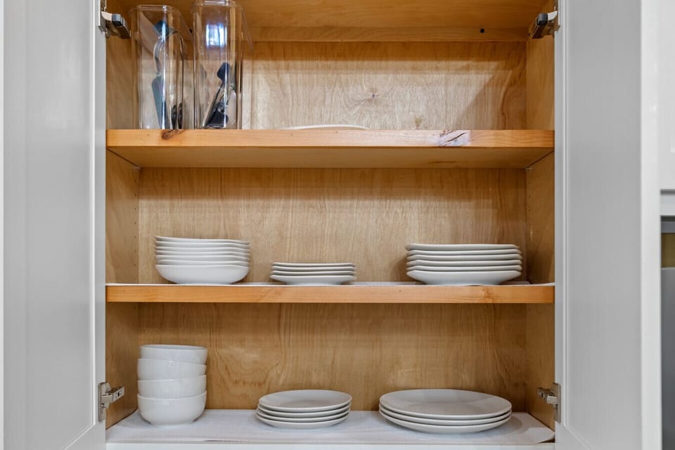 Kitchen | White Plates | Organized Storage