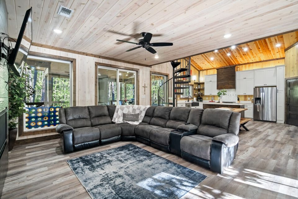 Living Room | Plush Sectional & Open Living Layout | Warm Cabin Comfort