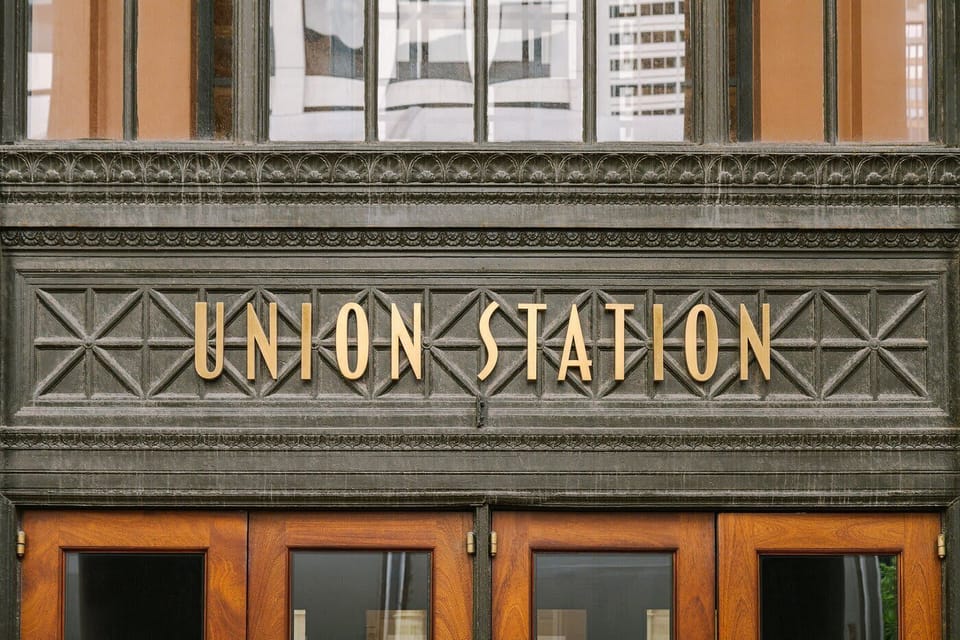 Union Station steps from the building