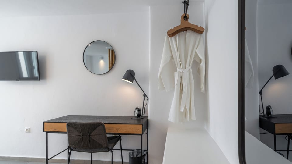 In room desk and storage space