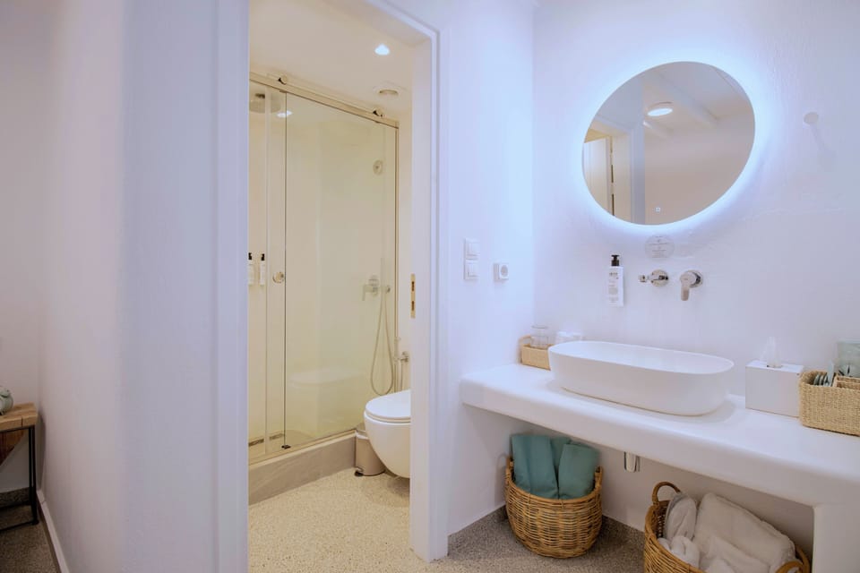 Modern bathroom with walk-in shower