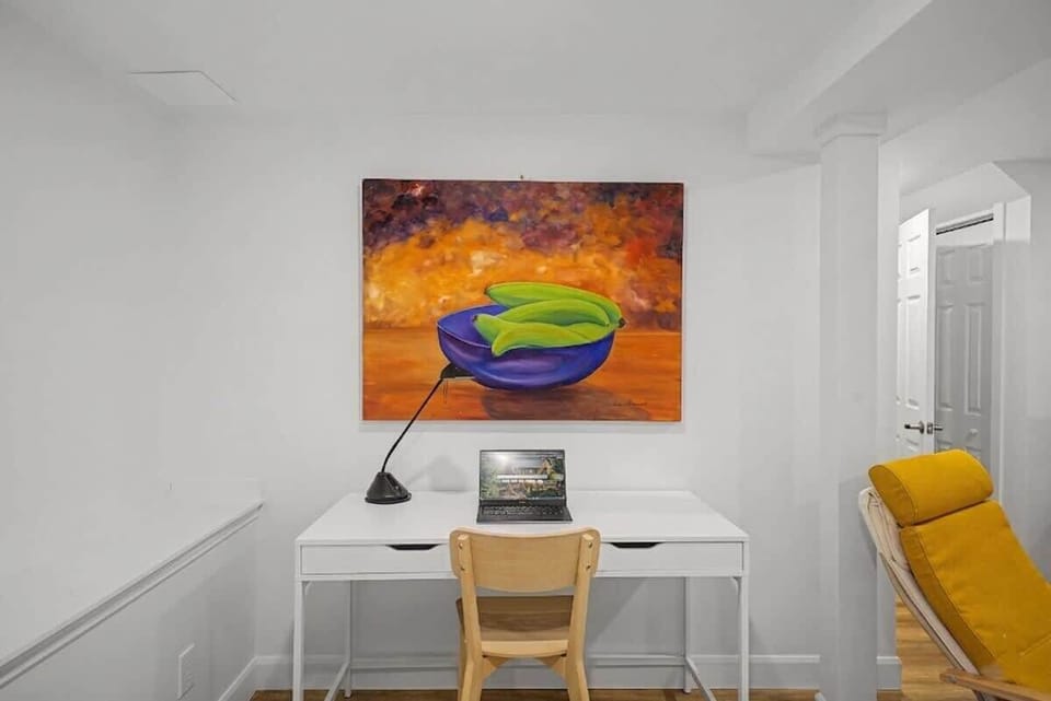 home office in family room