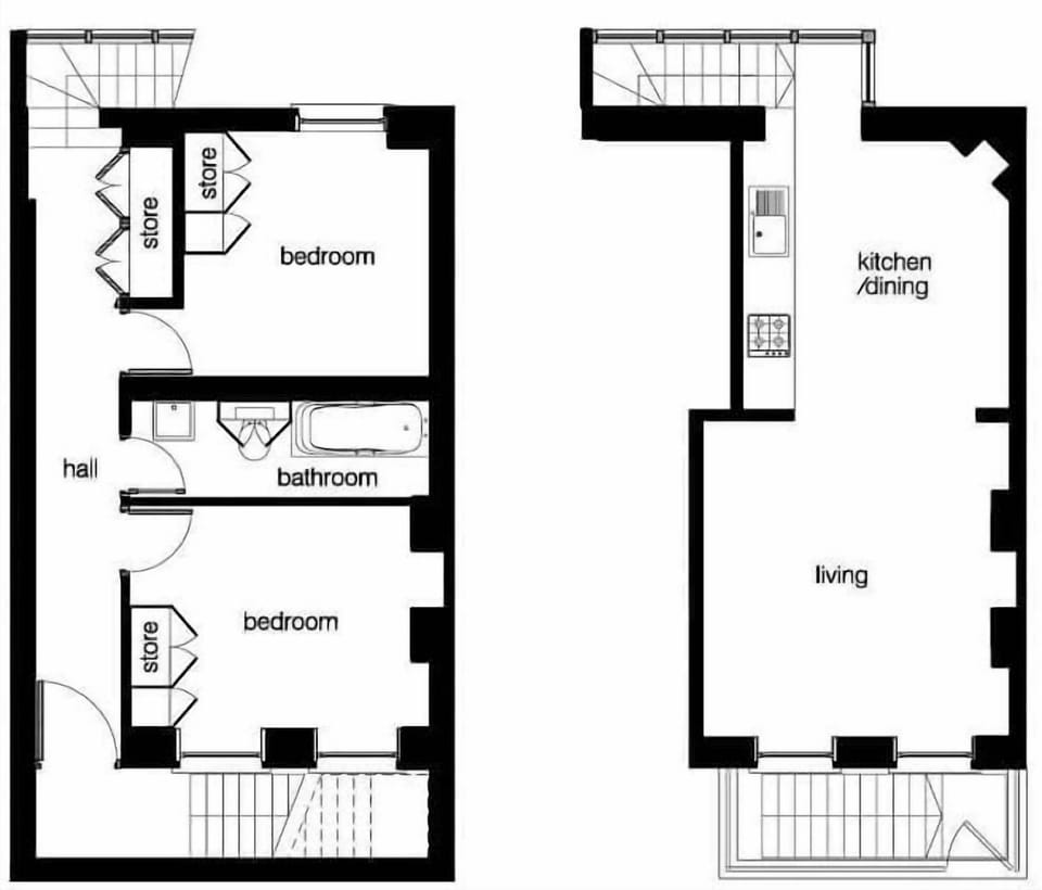 Apartment, Multiple Beds, Kitchen, City View (Goodge Pl Basement) | Floor plan