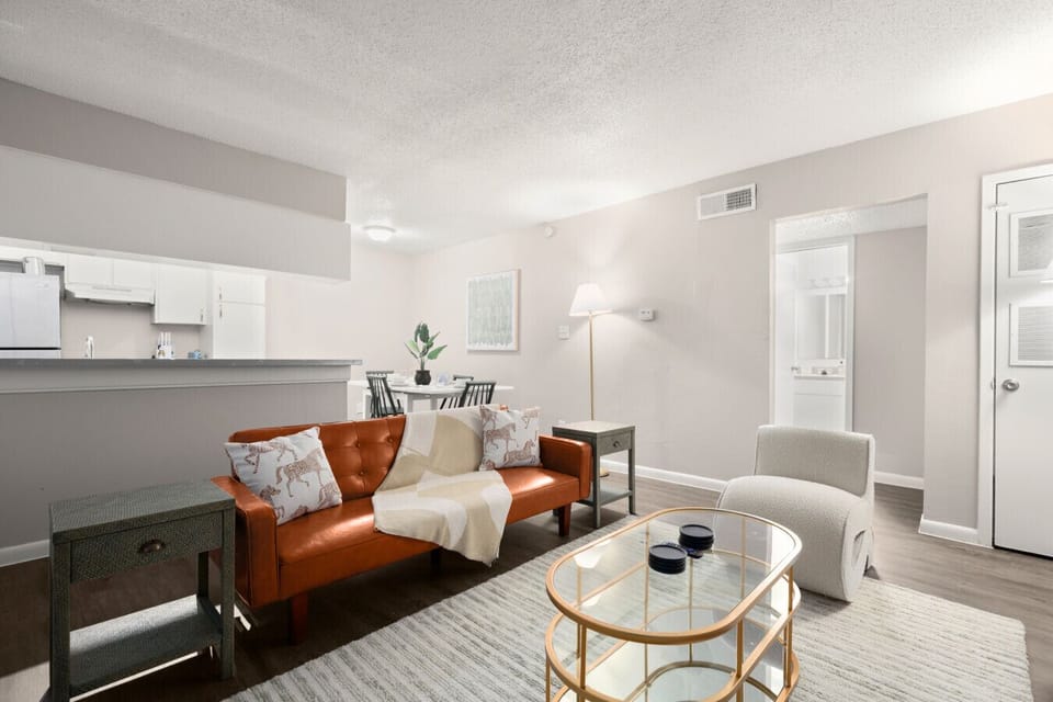 Comfortable living room with futon