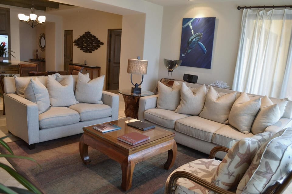 Stretch out on deep sofas for relaxed movie nights.