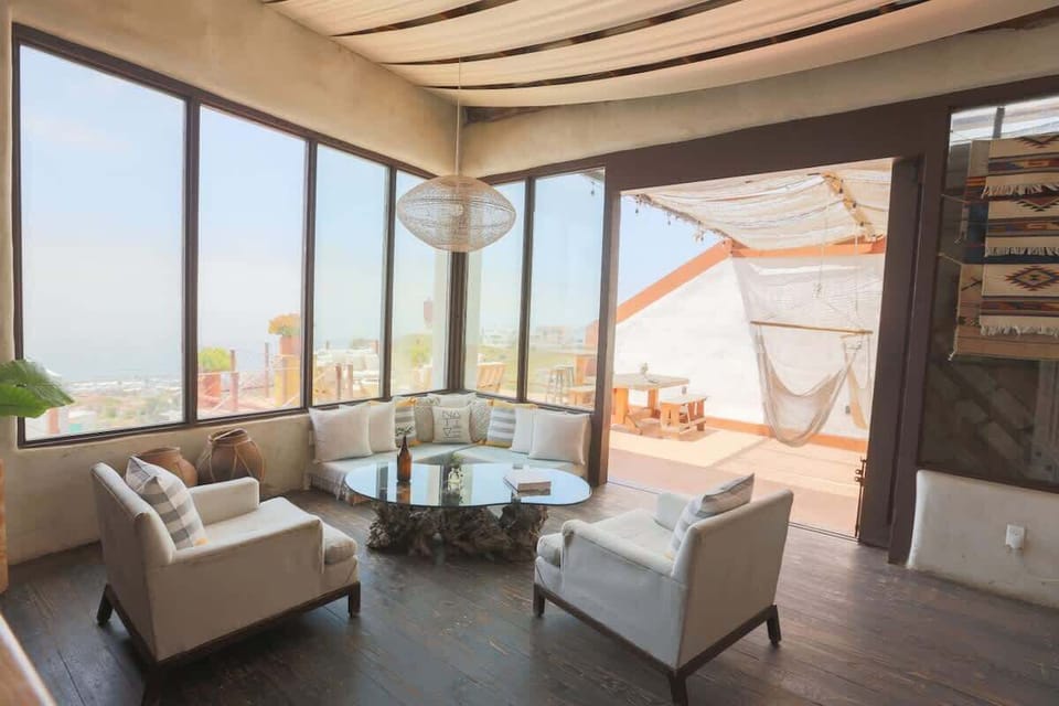 The community kitchen and patio