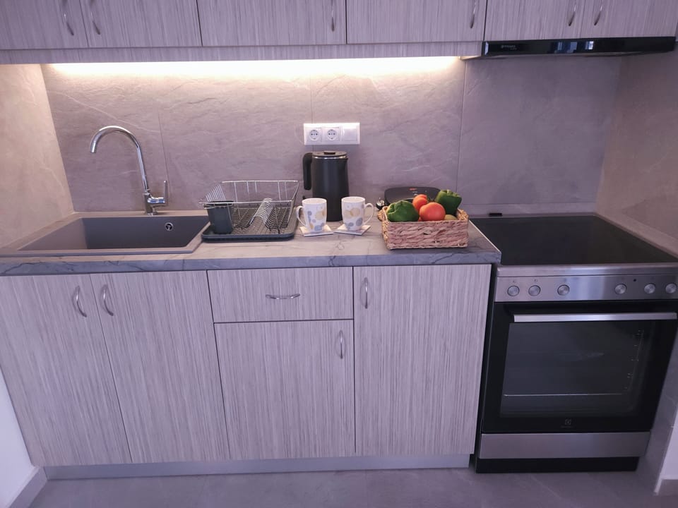 Apartment, 1 Bedroom, Lanai, Ground Floor | Private kitchen | Full-size fridge, oven, stovetop, cookware/dishes/utensils