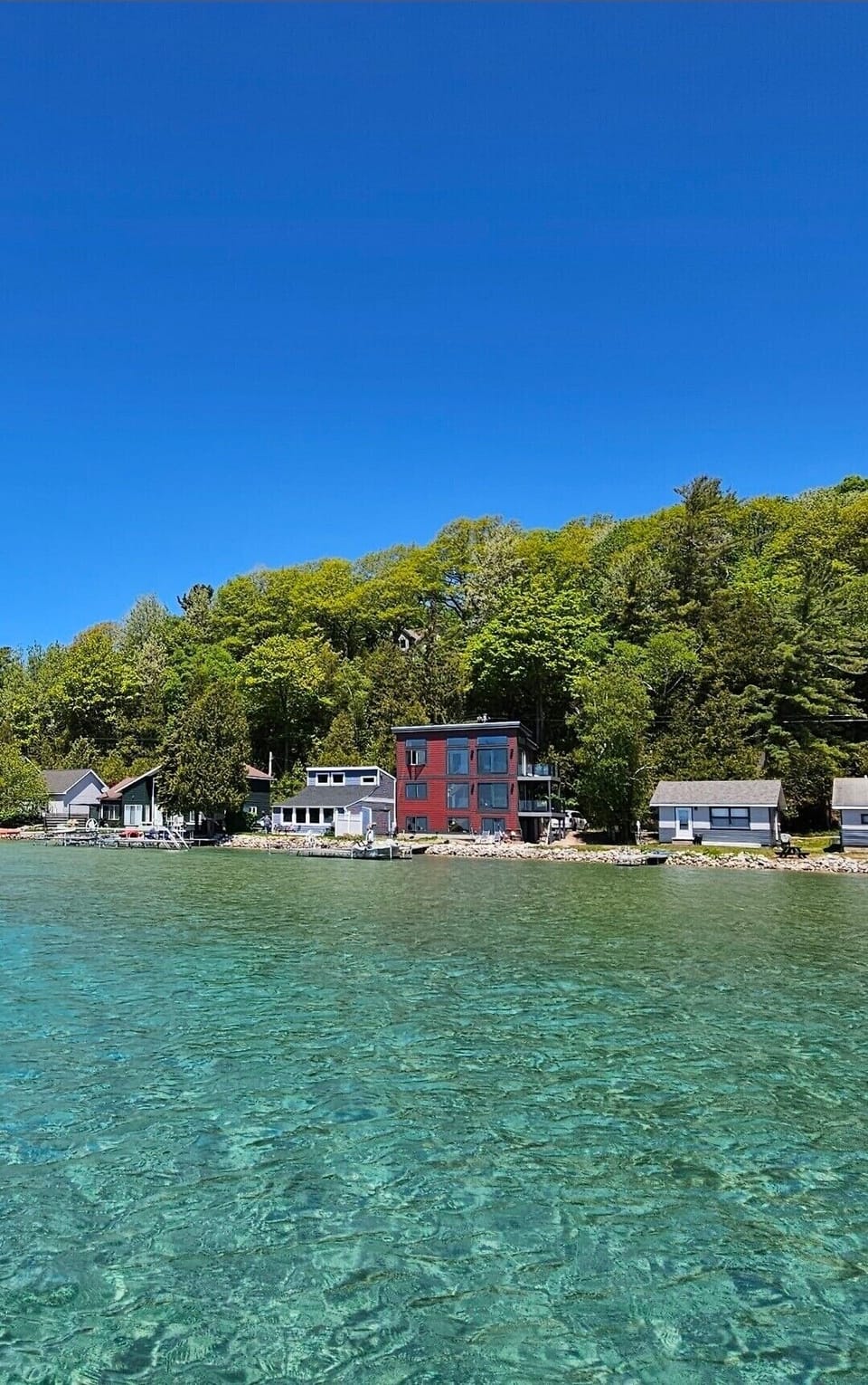 OVERVIEW:  Looking back at the house from out on Crystal Lake