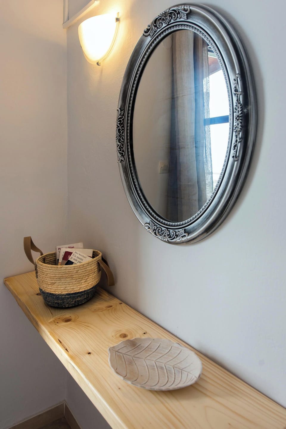 Thoughtfully designed decorative elements add warmth and charm to the studio space.