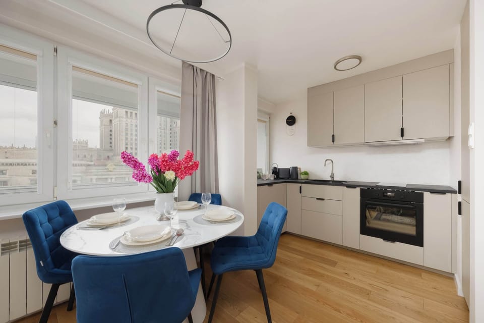 The fully equipped kitchenette includes everything you need for a home-cooked meal.