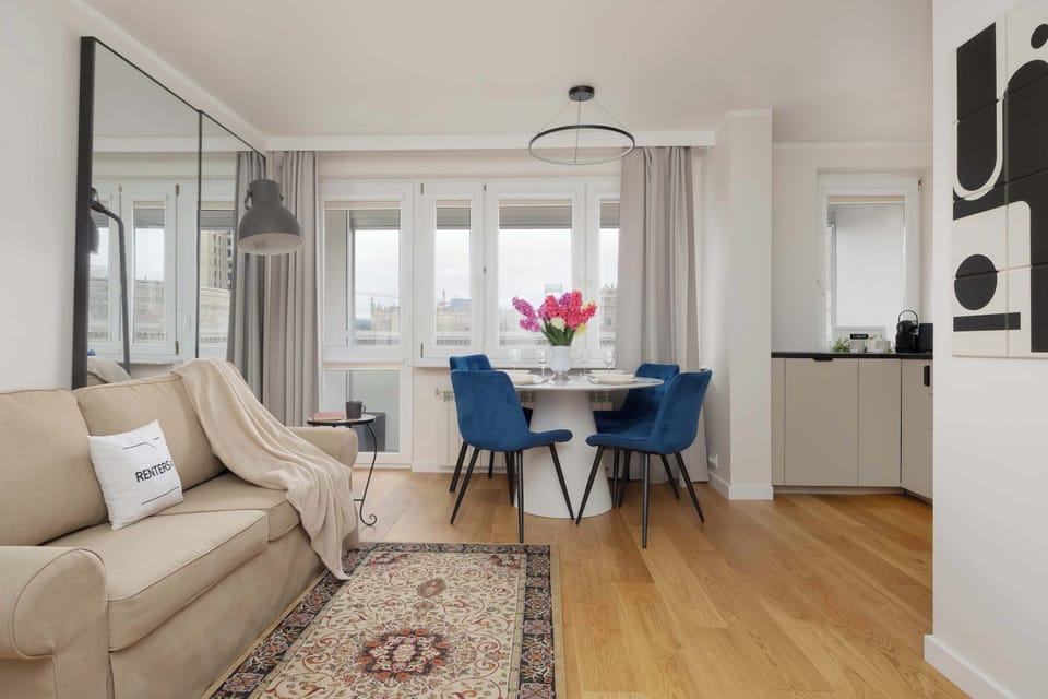 The elegant living room perfect for both relaxation and entertainment.