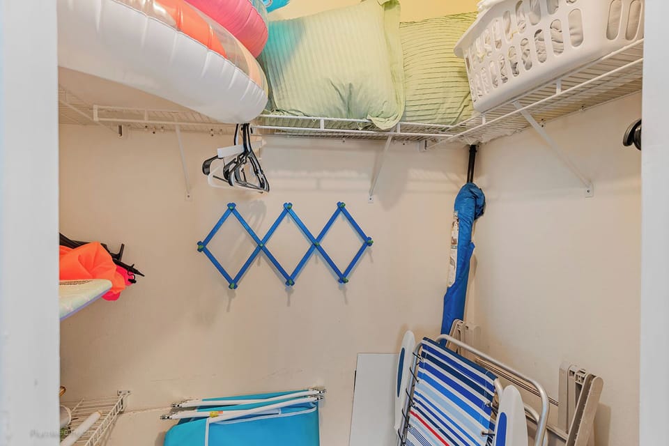 Walk-in closet for storage in master bedroom