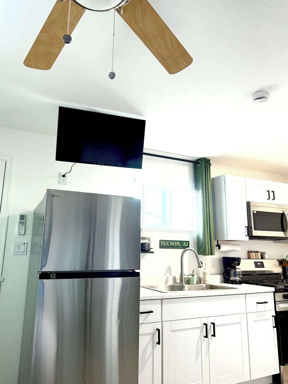 Ceiling mount tv for comfortable viewing from bed