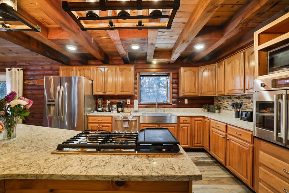 Prepare meals for your family in this well appointed chef's kitchen.