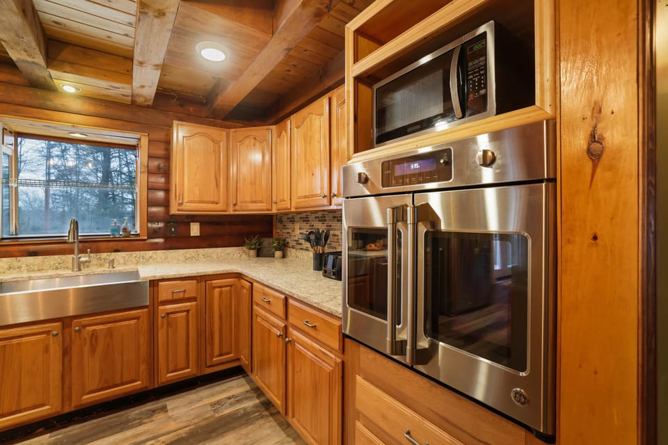 Kitchen with stainless steel appliances