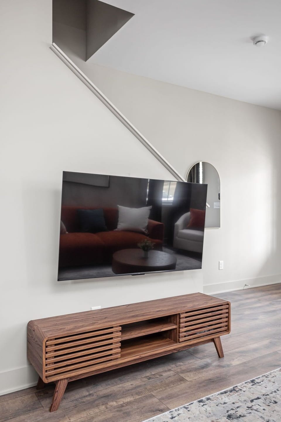 Plush seating, smart TV, and a cozy layout perfect for movie nights.