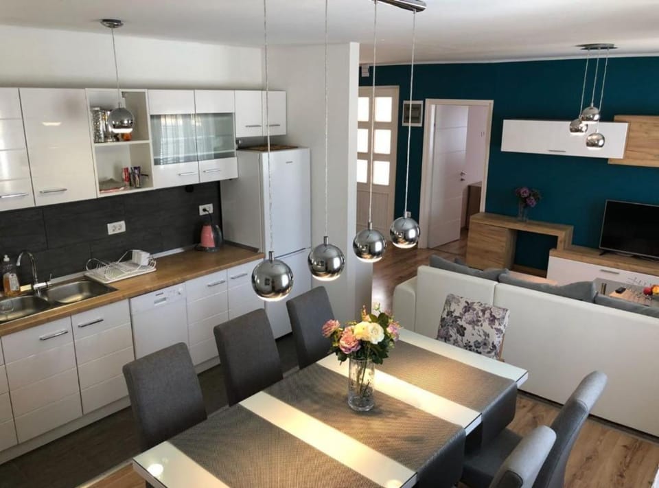 House (ThreeBedroom Holiday Home With Privat) | Private kitchen | Fridge