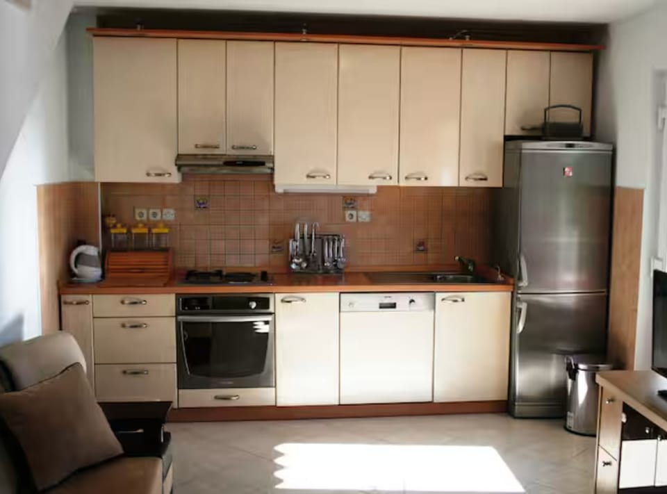 Apartment (One bedroom apartment with sea view) | Private kitchen | Fridge