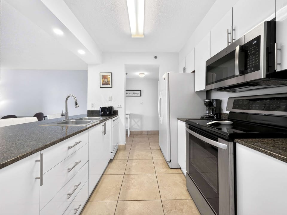 Fully equipped kitchen with everything you need to cook and dine at home