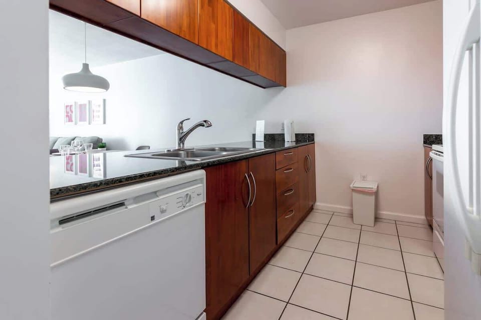 Fully equipped kitchen with complete set of cookware