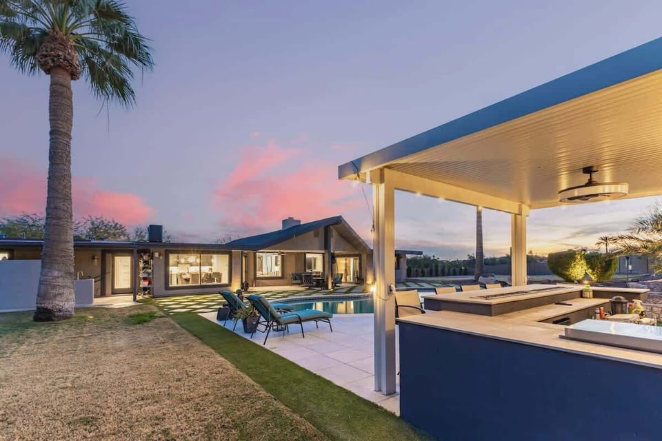 Relax and unwind in the heated pool, perfect for sunny days or evening dips