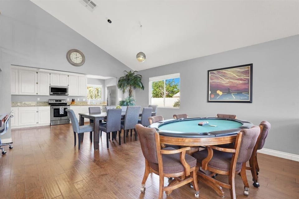 Large indoor dining area for group meals and gatherings