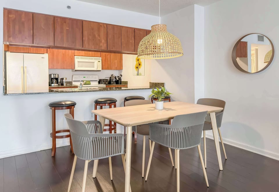 Fully equipped kitchen with modern appliances