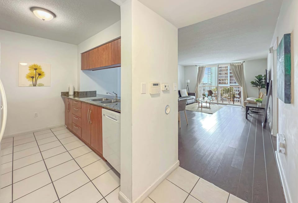 Fully equipped kitchen with modern appliances