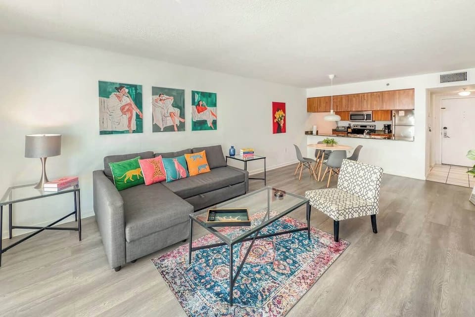 Bright, comfy living space perfect for relaxing after a day out