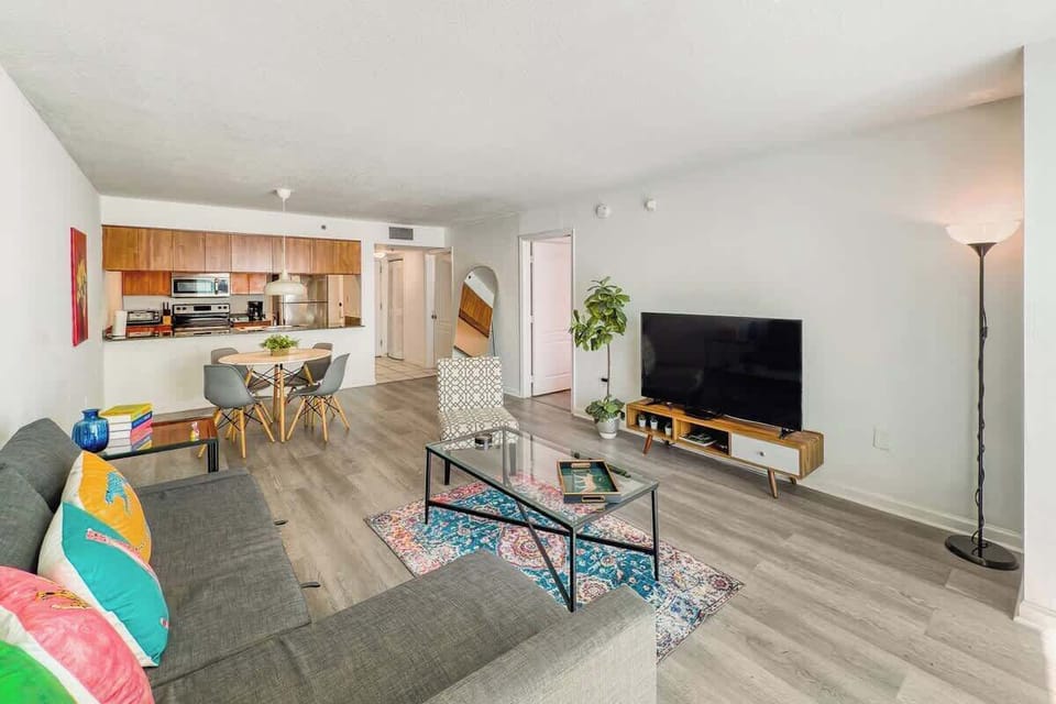 Bright, comfy living space perfect for relaxing after a day out